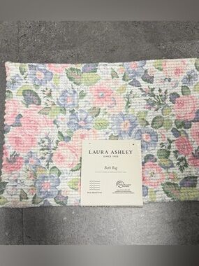 Laura Ashley Pastel Floral Bath Rug ~ 17x24”